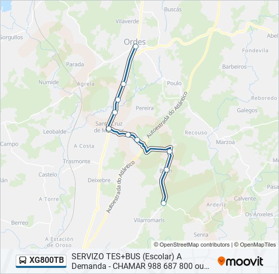 Mapa de XG800TB de autobús