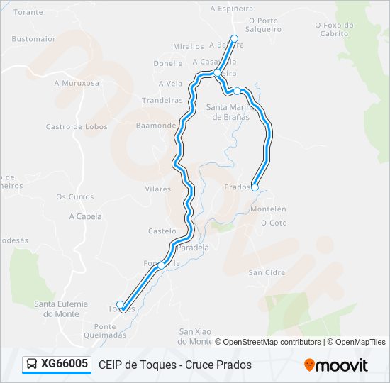 Mapa de XG66005 de autobús