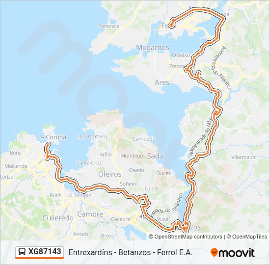 XG87143 Bus Line Map
