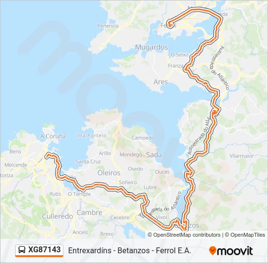 XG87143 Bus Line Map
