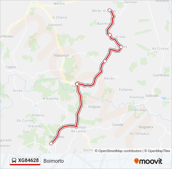 XG84628 bus Mapa de línia