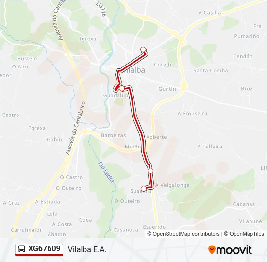 XG67609 Bus Line Map