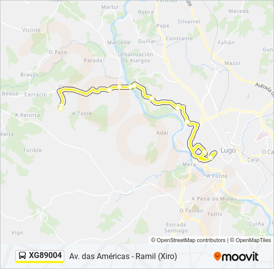 XG89004 bus Line Map