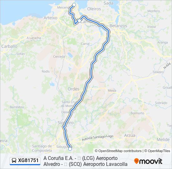 XG81751 bus Line Map