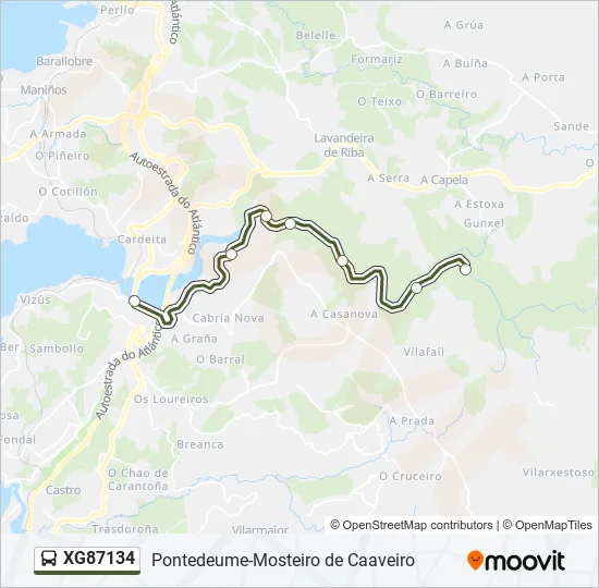 XG87134 Bus Line Map
