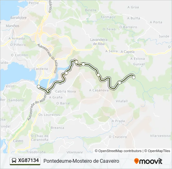 XG87134 Bus Line Map