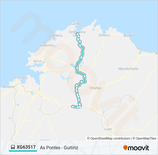 Mapa de XG63517 de autobús