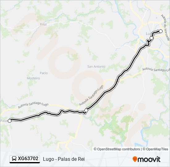 Mapa de XG63702 de autobús