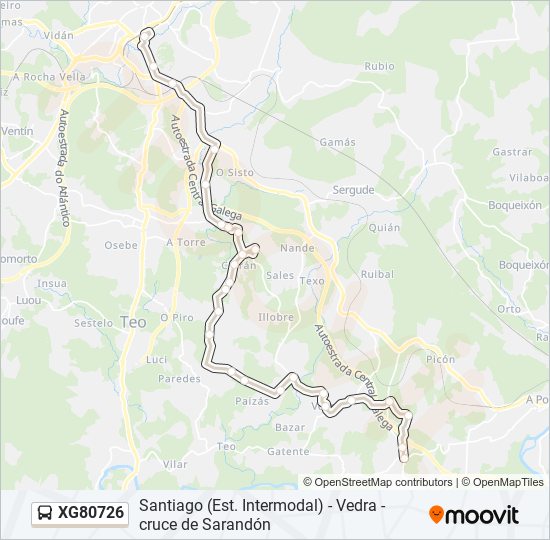 XG80726 bus Line Map