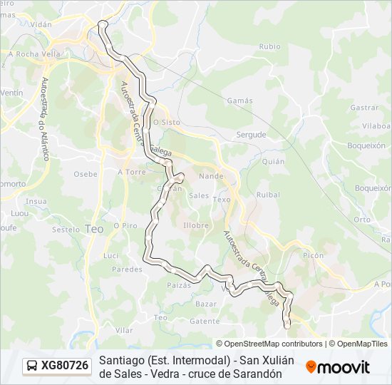 XG80726 bus Line Map