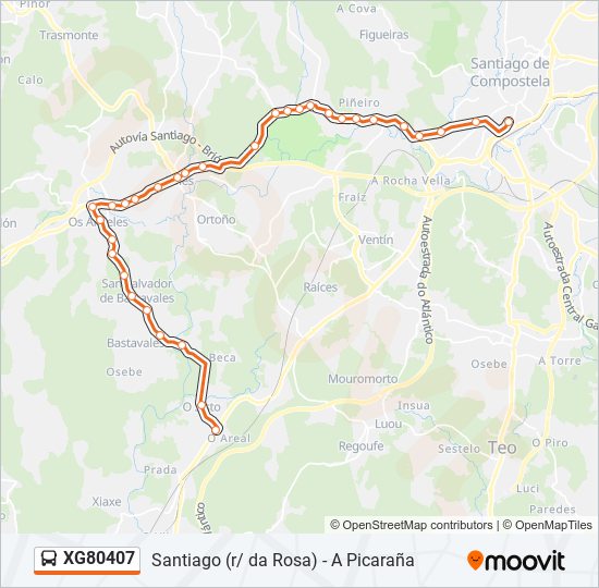 XG80407 bus Mapa de línia