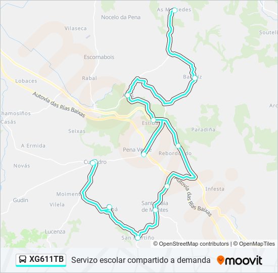 XG611TB bus Mapa de línia