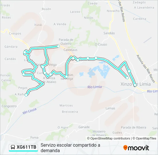 XG611TB Bus Line Map