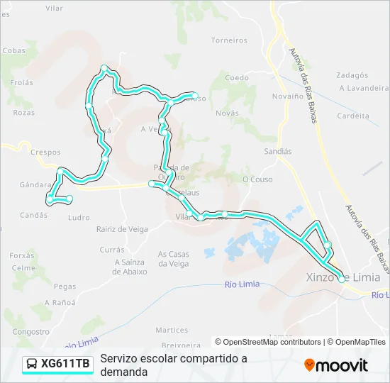 XG611TB Bus Line Map