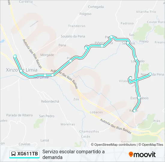 XG611TB Bus Line Map
