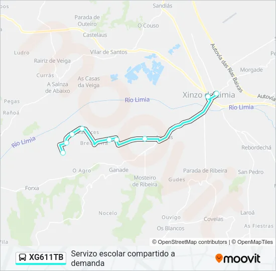 XG611TB Bus Line Map