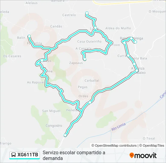 XG611TB Bus Line Map