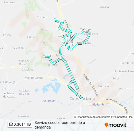 XG611TB Bus Line Map