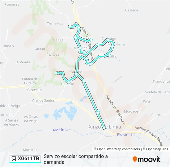 XG611TB Bus Line Map