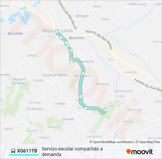 XG611TB Bus Line Map