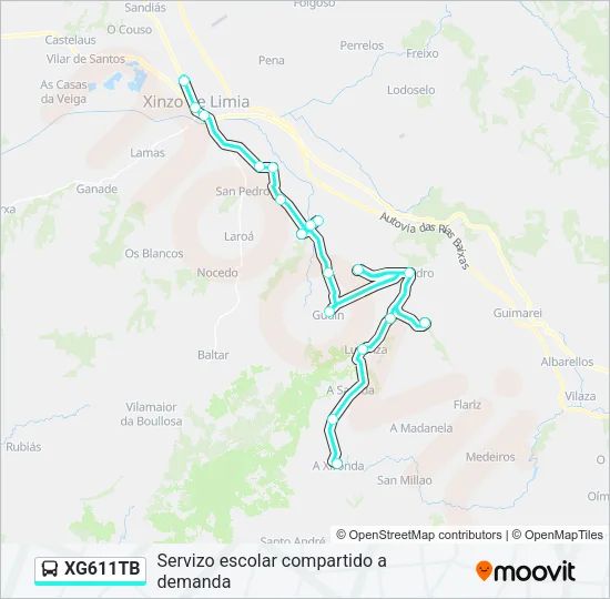 XG611TB Bus Line Map