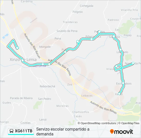 XG611TB Bus Line Map