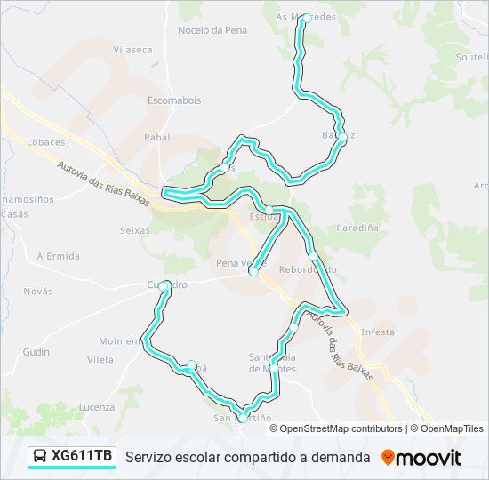 XG611TB bus Mapa de línia