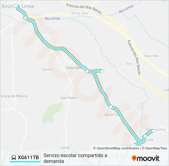 XG611TB Bus Line Map