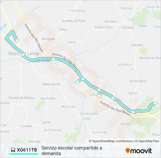 XG611TB Bus Line Map