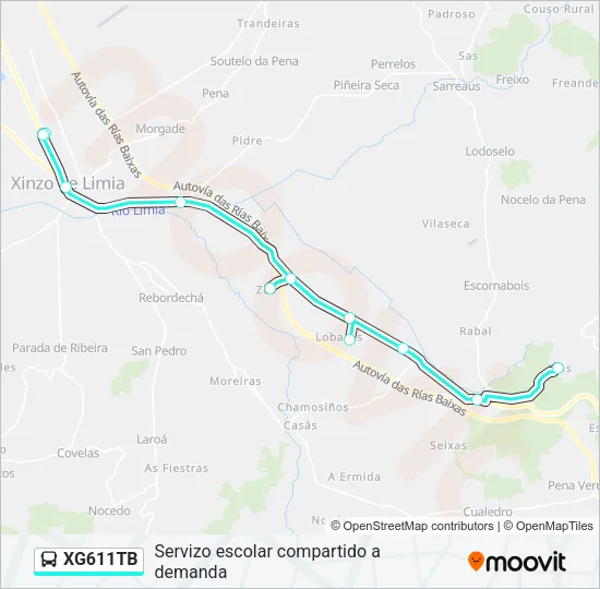 XG611TB Bus Line Map