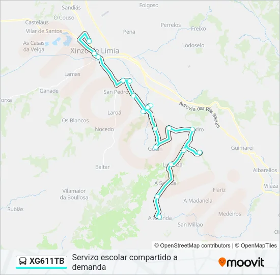 XG611TB Bus Line Map