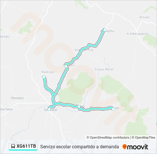 XG611TB bus Mapa de línia