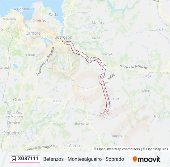 XG87111 Bus Line Map