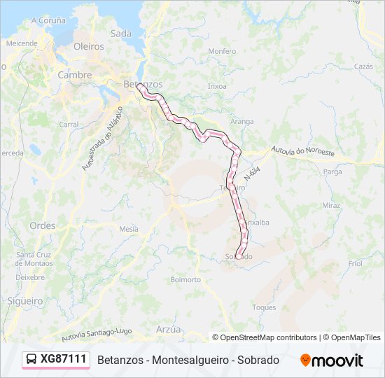 XG87111 bus Line Map