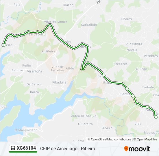 XG66104 bus Mapa de línia