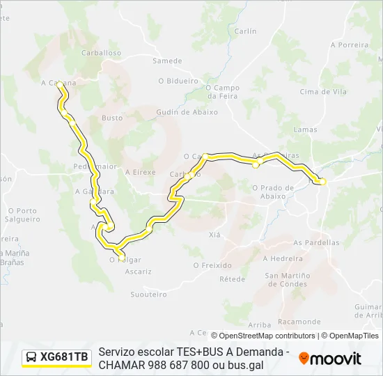 XG681TB Bus Line Map