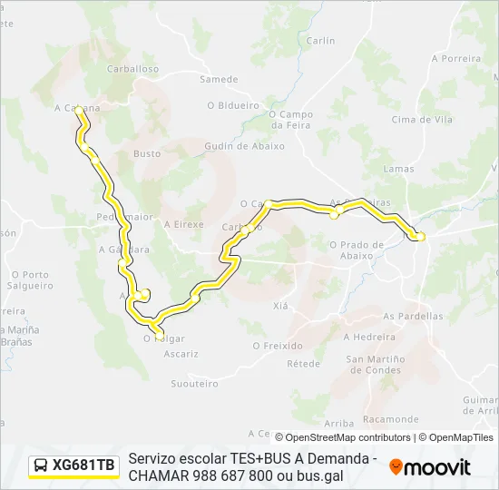 XG681TB Bus Line Map