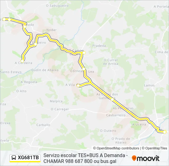 XG681TB Bus Line Map