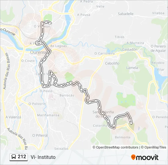 212 Bus Line Map