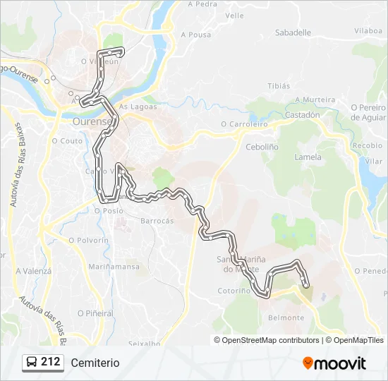212 Bus Line Map
