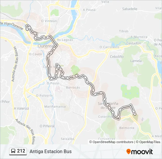 212 Bus Line Map
