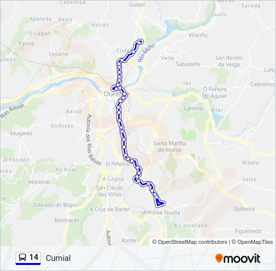 14 Bus Line Map