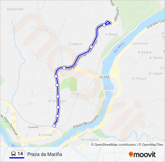 14 Bus Line Map