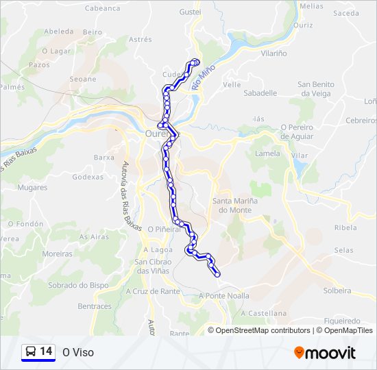 14 bus Line Map