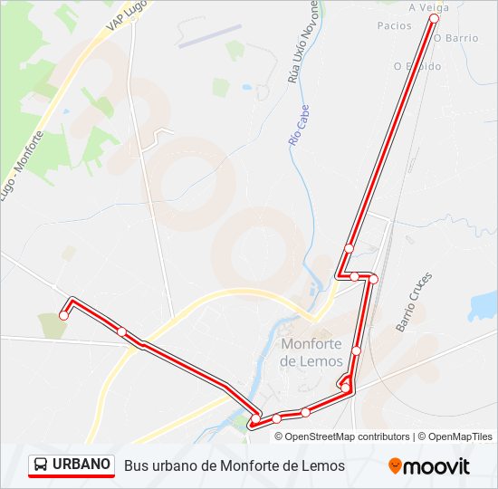 URBANO bus Mapa de línia