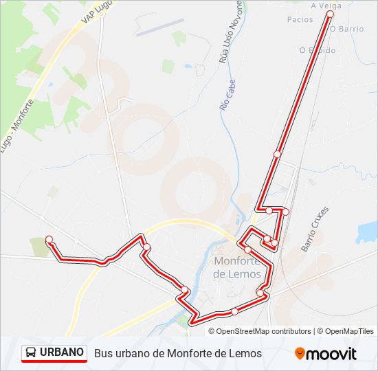 Mapa de URBANO de autobús