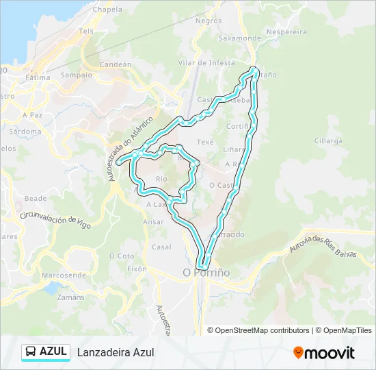 AZUL Bus Line Map