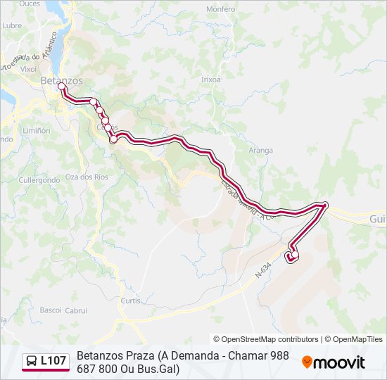 L107 bus Line Map