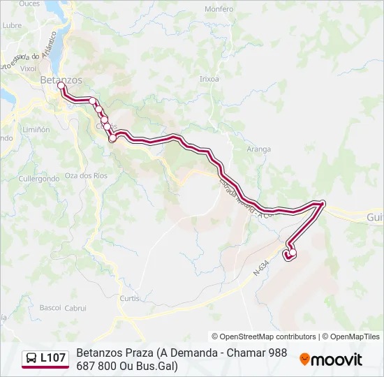 L107 Bus Line Map
