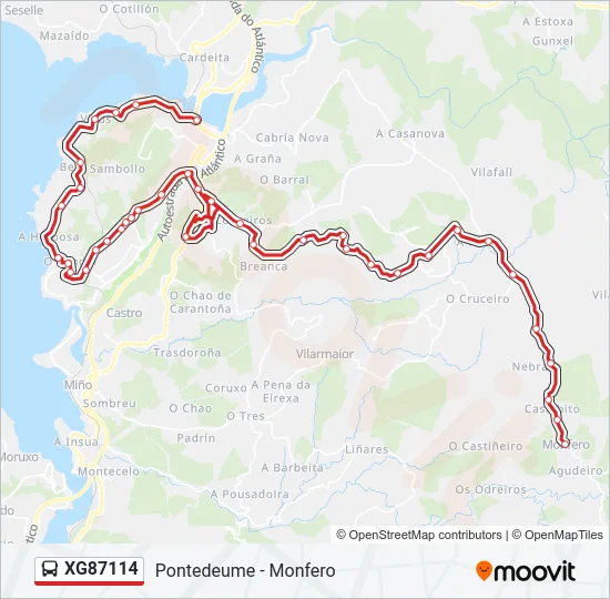XG87114 Bus Line Map